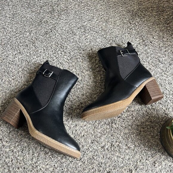EVANS by City Chic Saskia Sz 12 Extra Wide Fit Black Boots Chelsea Mid Calf New - Picture 1 of 9